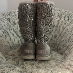UGG Sparkling Gray Knit Boots